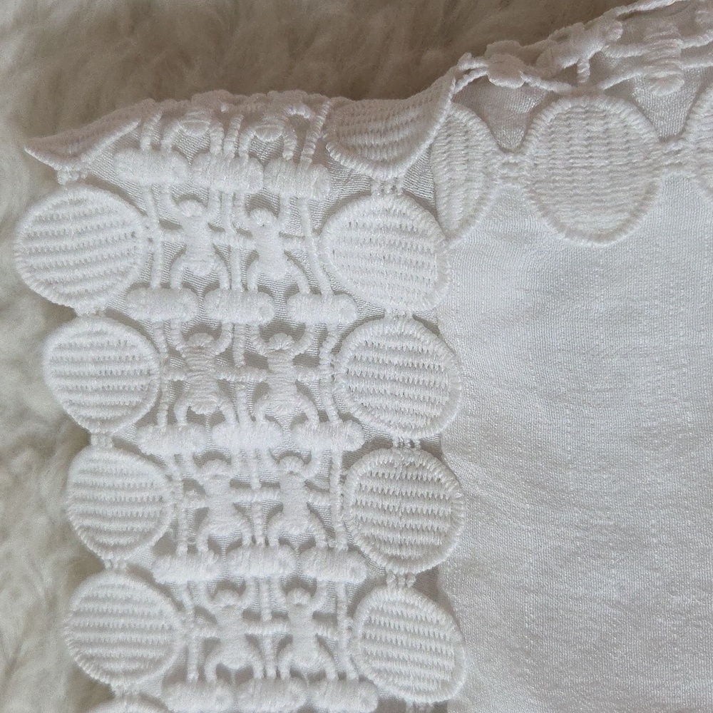 Crazy Cat Gayzy Boho Coastal White Pants Lace Trim Fully Lined Sz XL - Picture 7 of 12